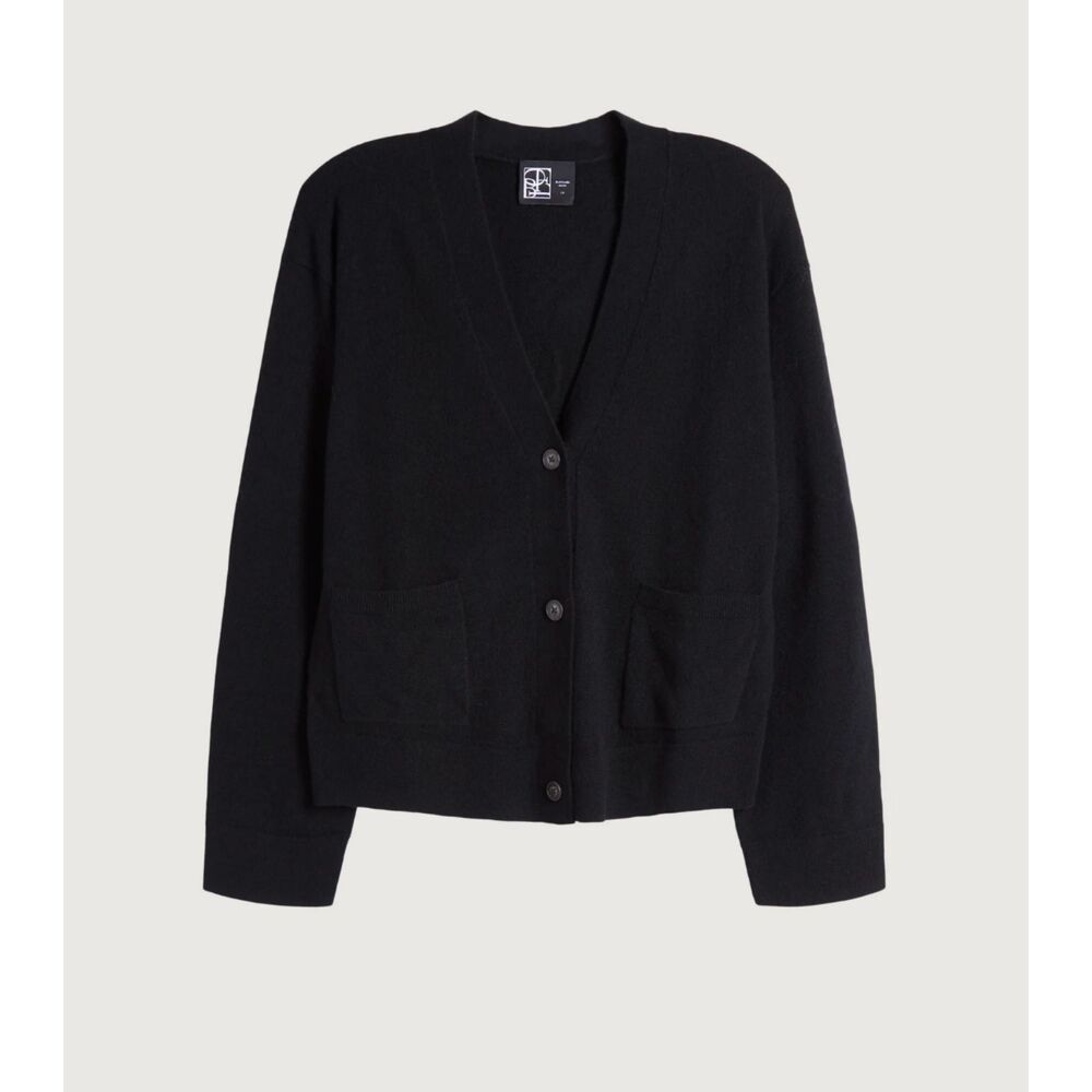 Oak + Fort 100% CASHMERE CARDIGAN in Black NWOT